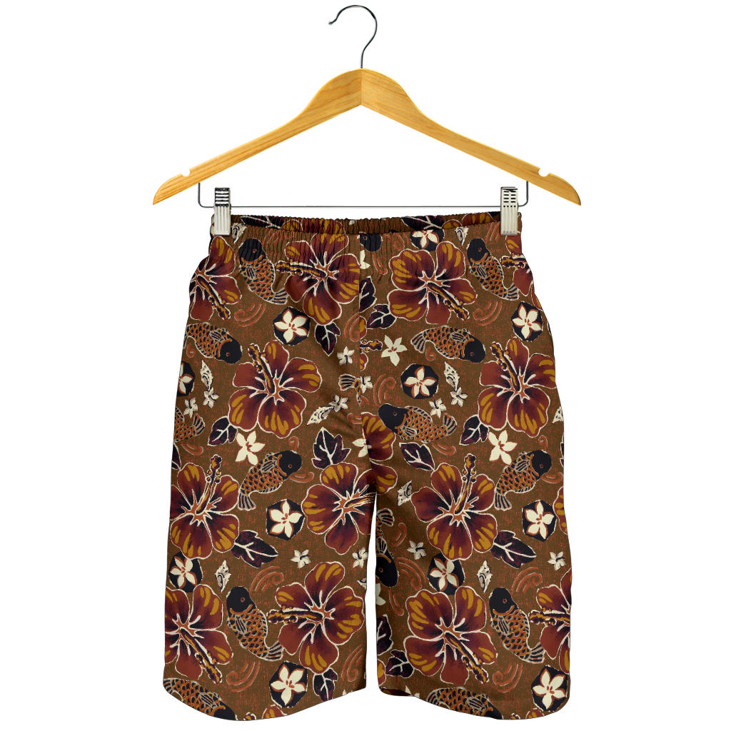 Hawaiian Themed Pattern Print Design H01 Mens Shorts
