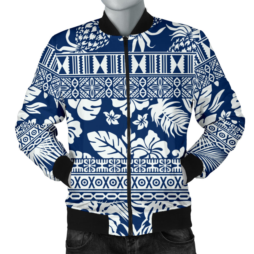 Hawaiian Themed Pattern Print Design H020 Men Bomber Jacket