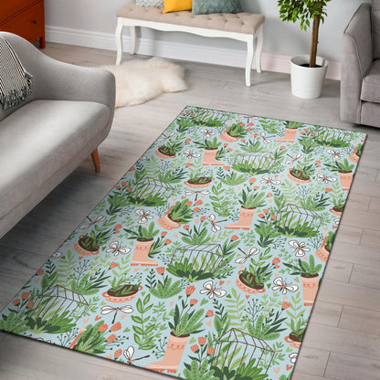 Gardening Pattern Print Design G04 Area Rugs