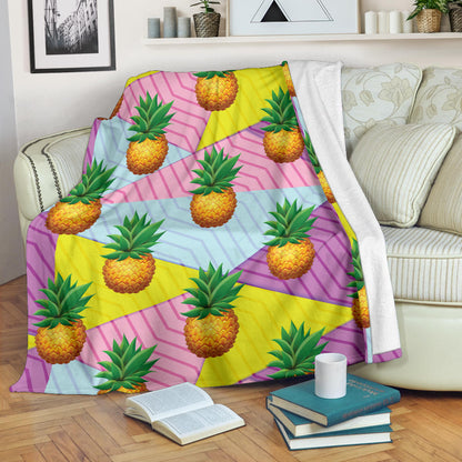 Pineapple Pattern Print Design PP05 Fleece Blanket