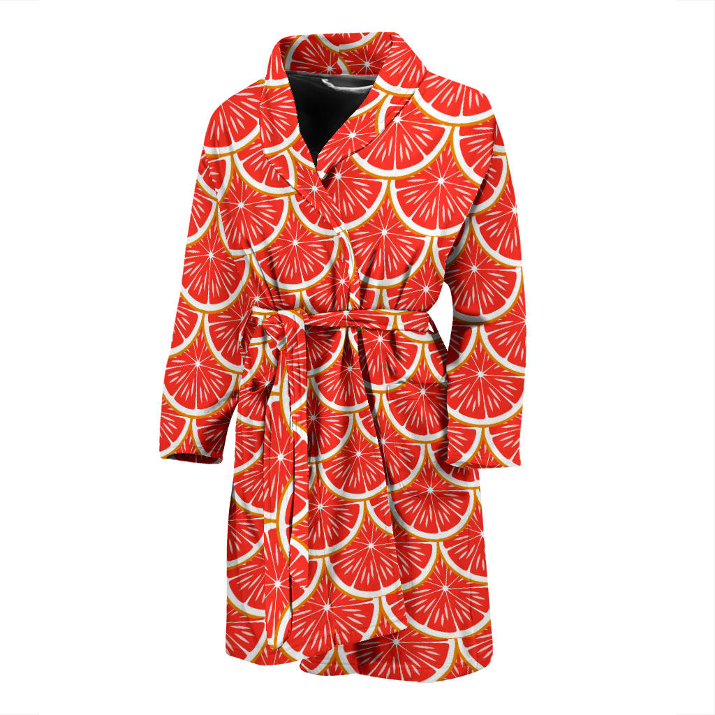 Grapefruit Pattern Print Design GF07 Men Bathrobe