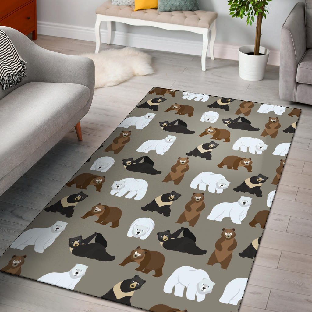 Bear Pattern Print Design BE03 Area Rugs