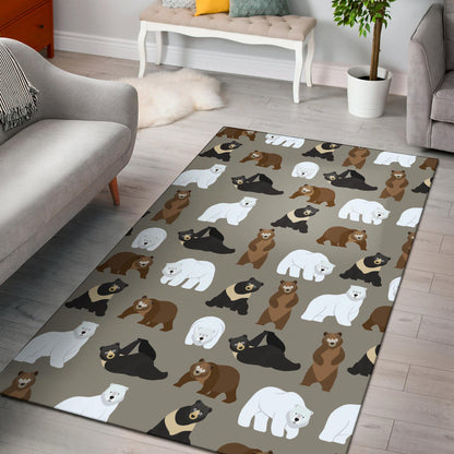 Bear Pattern Print Design BE03 Area Rugs