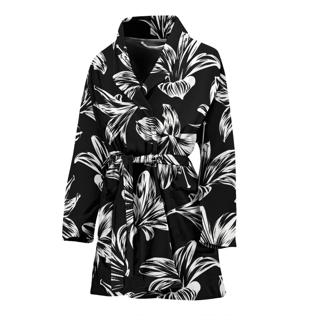 Amaryllis Pattern Print Design AL04 Women Bathrobe