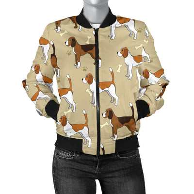 Beagle Pattern Print Design 01 Women's Bomber Jacket