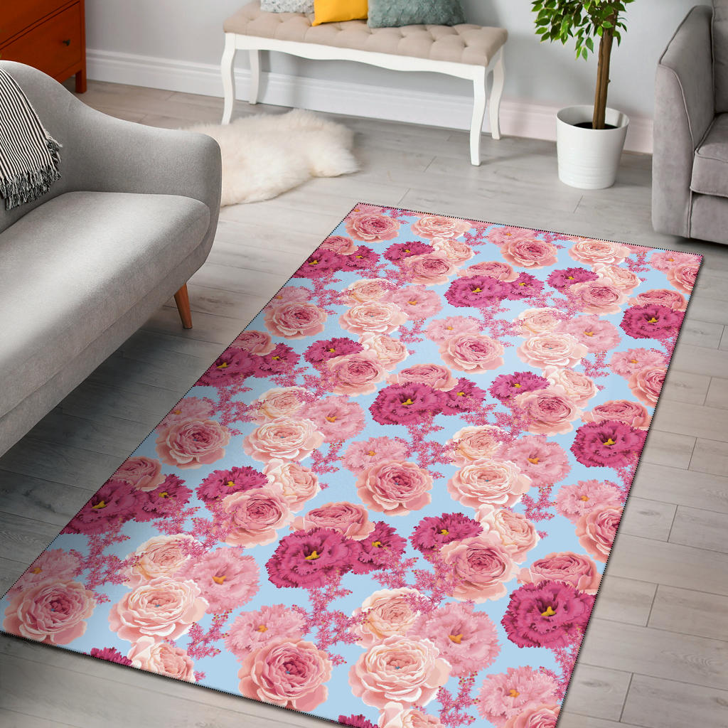 Lisianthus Pattern Print Design LT05 Area Rugs