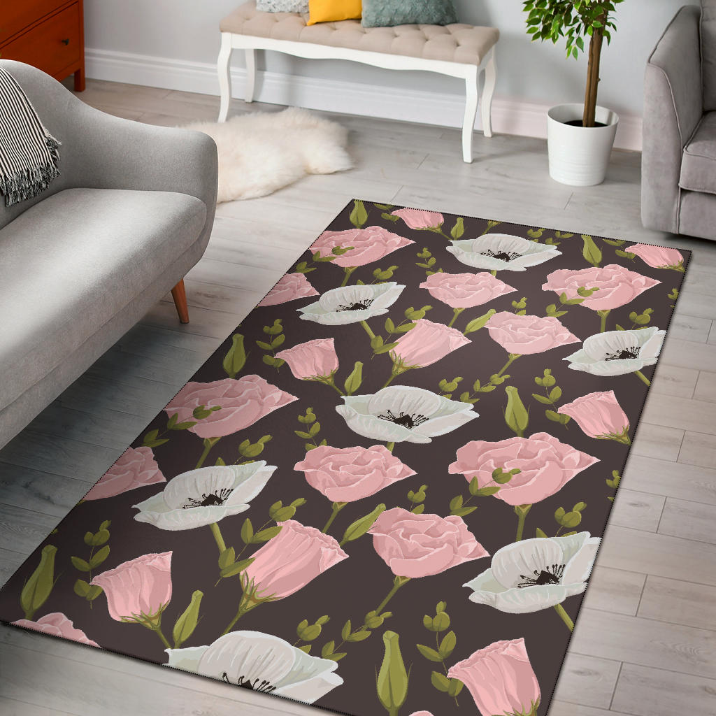 Anemone Pattern Print Design AM011 Area Rugs
