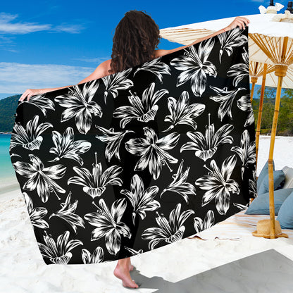 Amaryllis Pattern Print Design AL04 Sarong Pareo Wrap