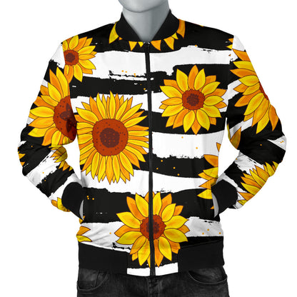 Sunflower Pattern Print Design SF010 Men Bomber Jacket