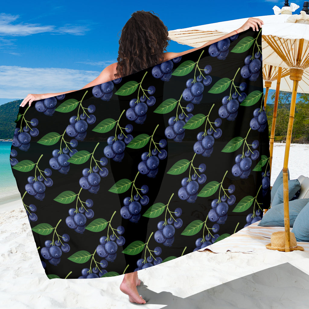 Blueberry Pattern Print Design BB01 Sarong Pareo Wrap