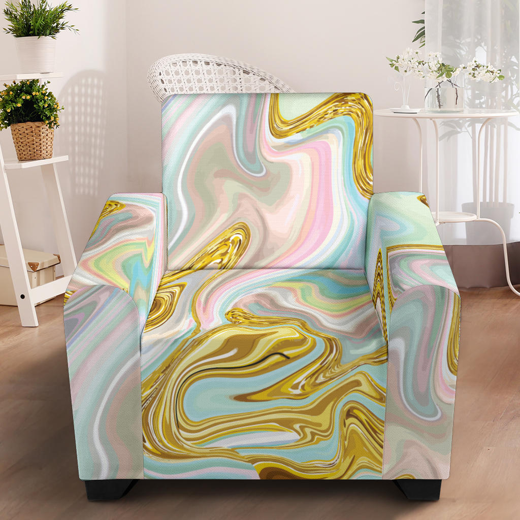 Gold Sweet Marble Armchair Slipcover