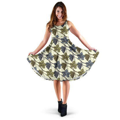 Grape Pattern Print Design GP03 Midi Dress