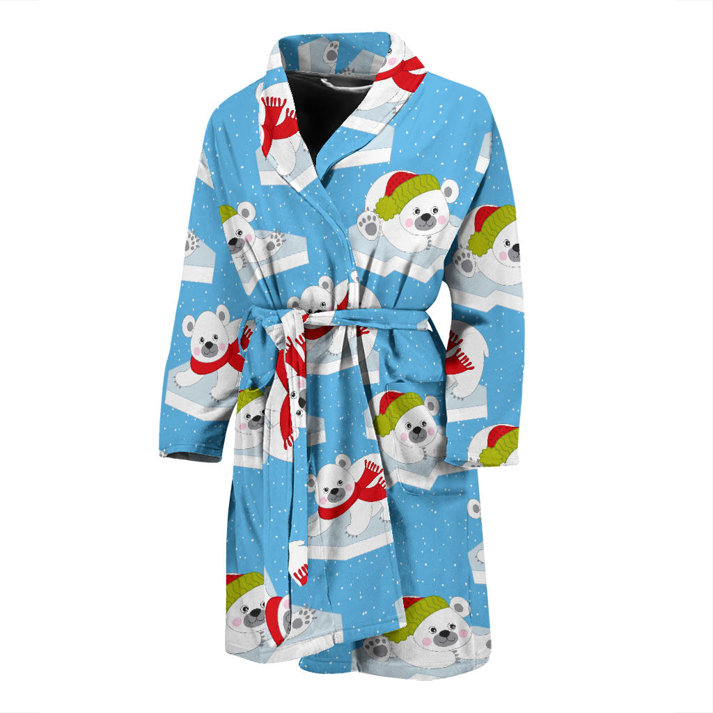 Polar Bear Pattern Print Design PB06 Men Bathrobe