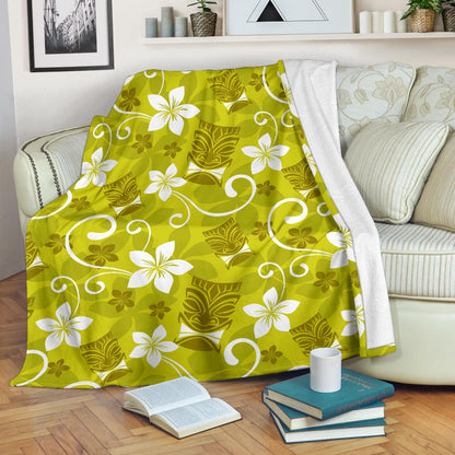 Hawaiian Themed Pattern Print Design H019 Fleece Blanket
