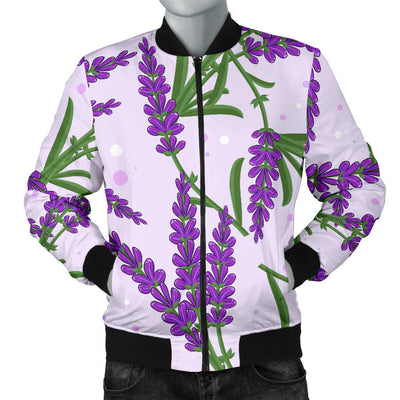 Lavender Pattern Print Design LV02 Men Bomber Jacket
