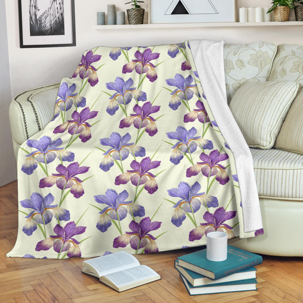Iris Pattern Print Design IR08 Fleece Blanket