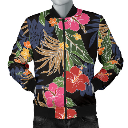 Hawaiian Themed Pattern Print Design H011 Men Bomber Jacket