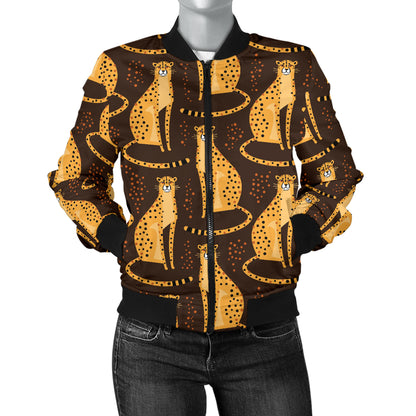Cheetah Pattern Print Design 03 Women's Bomber Jacket