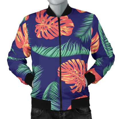 Palm Leaves Pattern Print Design PL011 Men Bomber Jacket