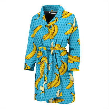Banana Pattern Print Design BA08 Men Bathrobe