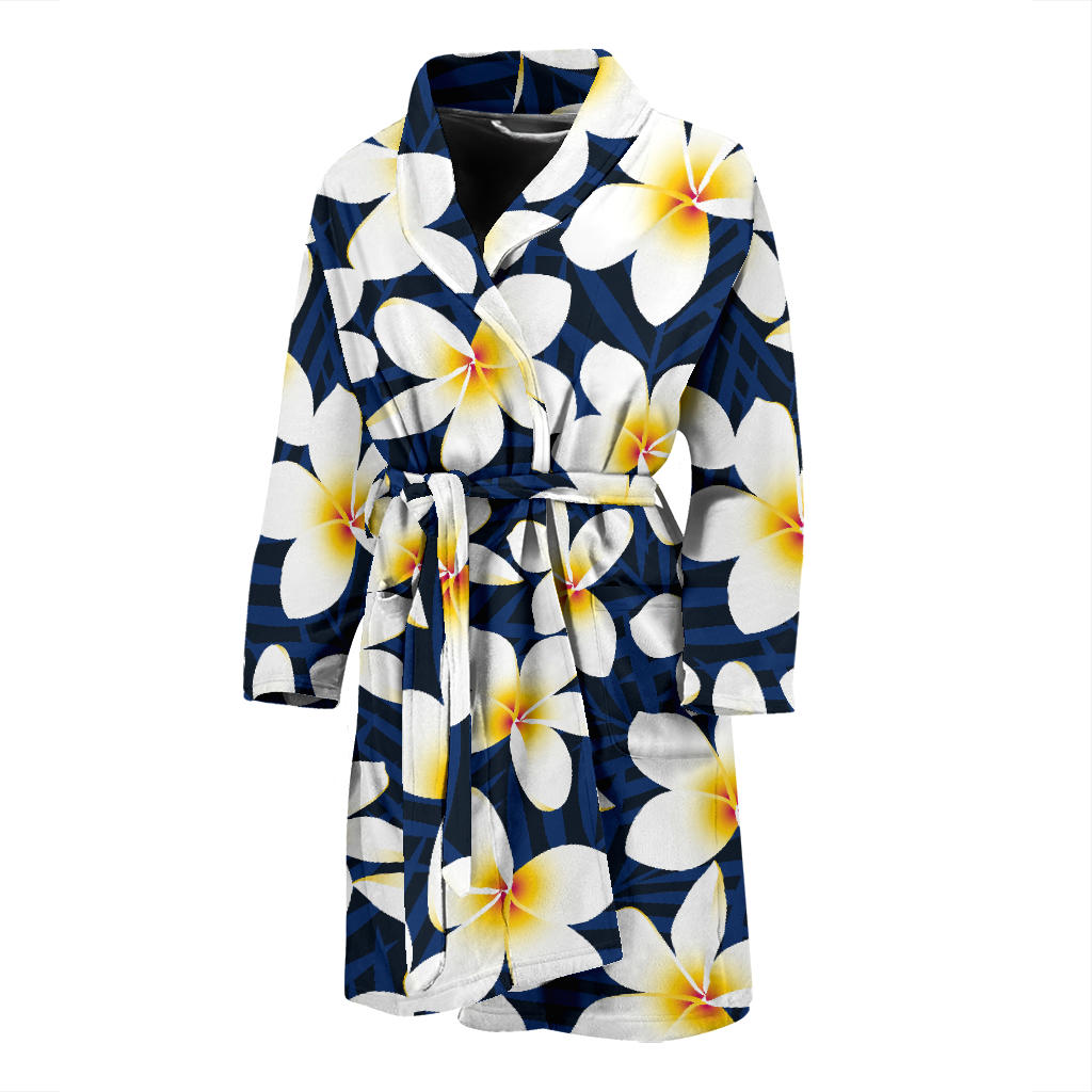 Plumeria Pattern Print Design PM026 Men Bathrobe