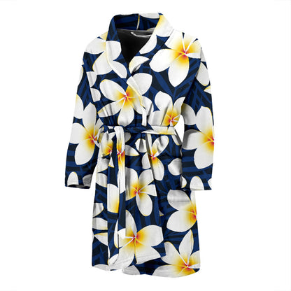 Plumeria Pattern Print Design PM026 Men Bathrobe