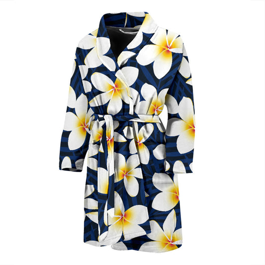 Plumeria Pattern Print Design PM026 Men Bathrobe