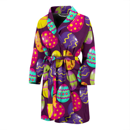 Easter Eggs Pattern Print Design RB04 Men Bathrobe