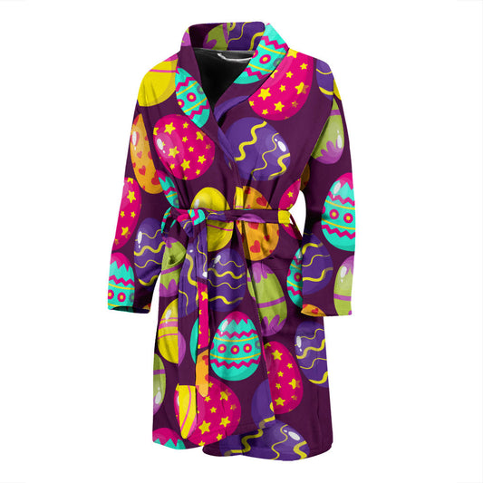 Easter Eggs Pattern Print Design RB04 Men Bathrobe