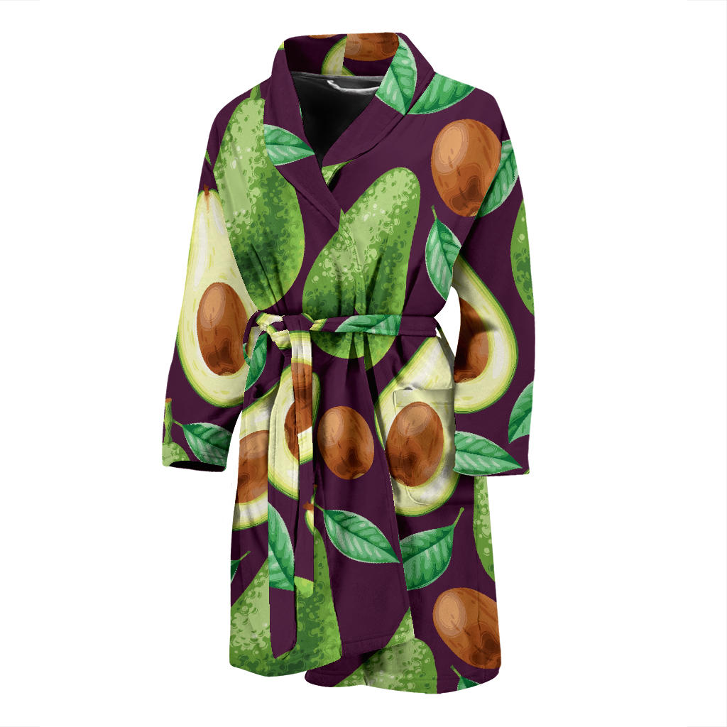 Avocado Pattern Print Design AC08 Men Bathrobe