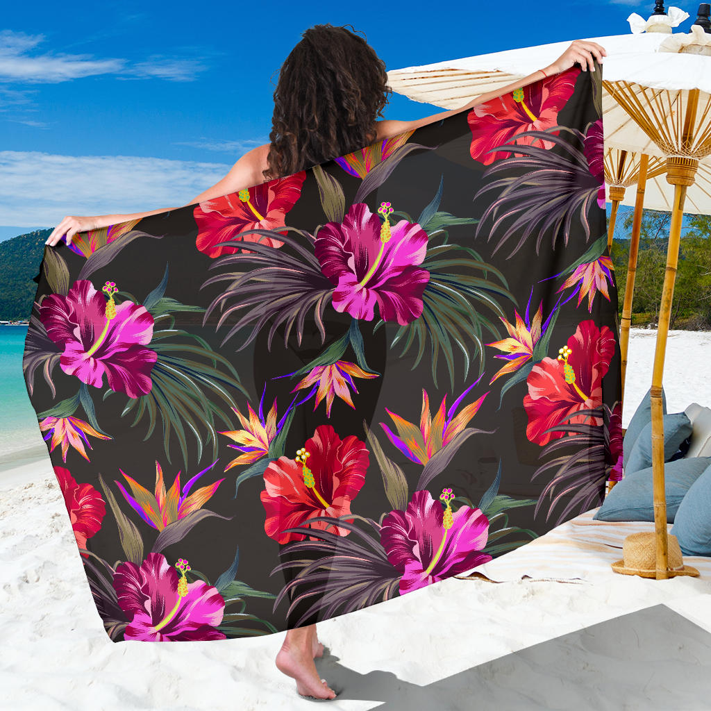 Hibiscus Pattern Print Design HB014 Sarong Pareo Wrap