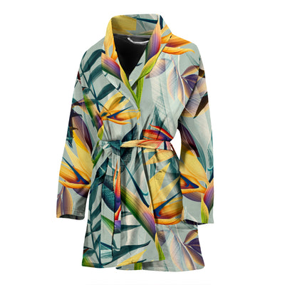 Tropical Flower Pattern Print Design TF022 Women Bathrobe