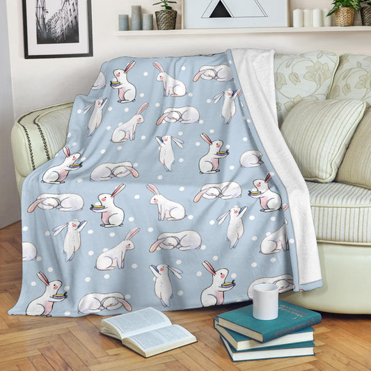 Rabbit Pattern Print Design RB06 Fleece Blanket