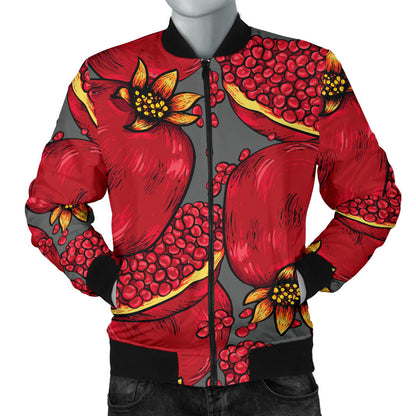 Pomegranate Pattern Print Design PG05 Men Bomber Jacket