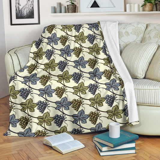 Grape Pattern Print Design GP03 Fleece Blanket