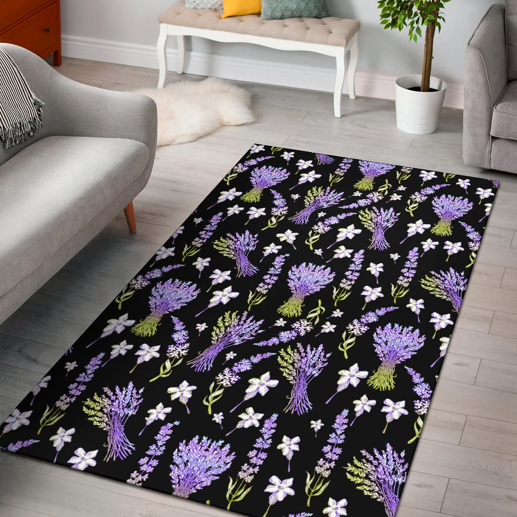 Lavender Pattern Print Design LV04 Area Rugs