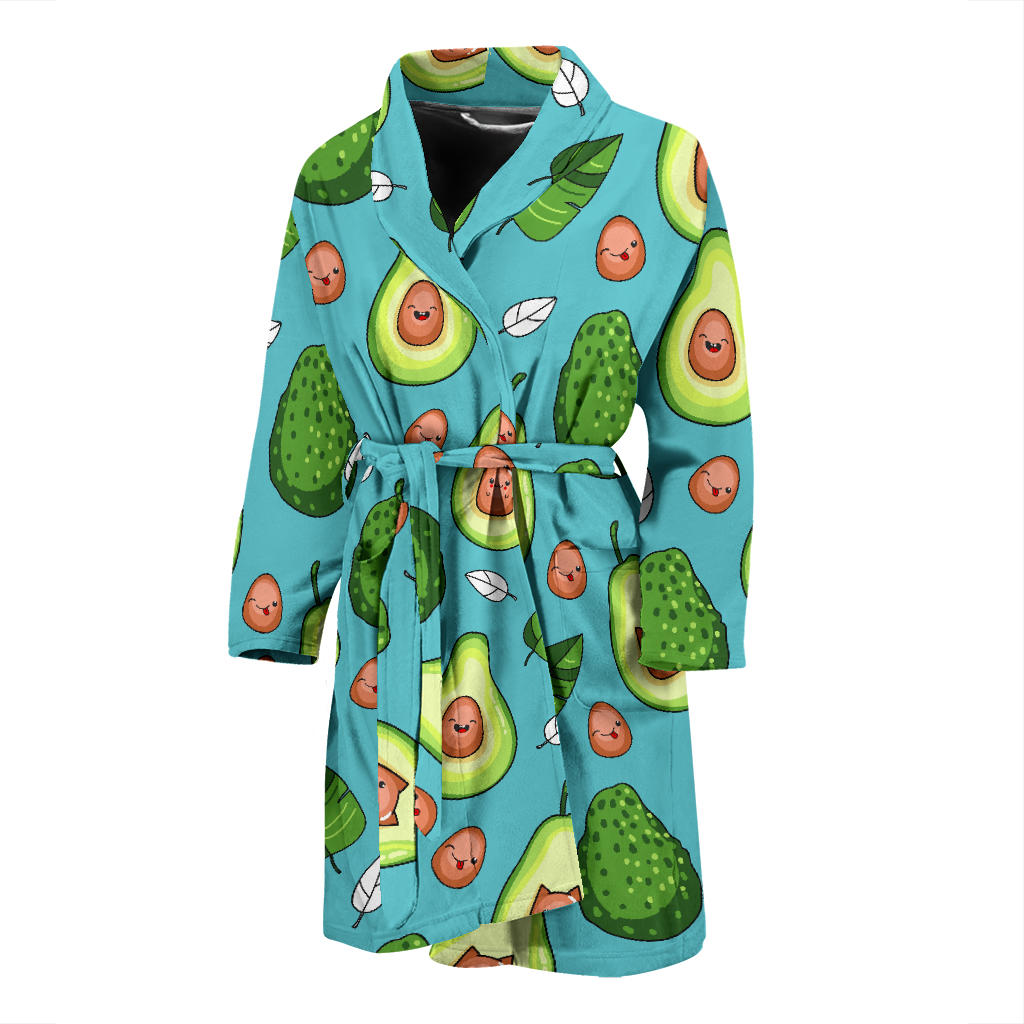 Avocado Pattern Print Design AC05 Men Bathrobe