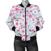 Cherry Blossom Pattern Print Design 01 Women's Bomber Jacket