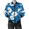 Hibiscus Pattern Print Design HB03 Women Bomber Jacket