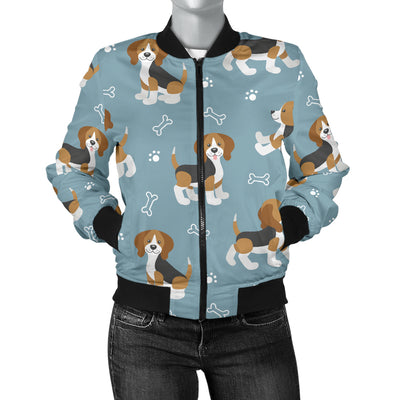 Beagle Pattern Print Design 02 Women's Bomber Jacket