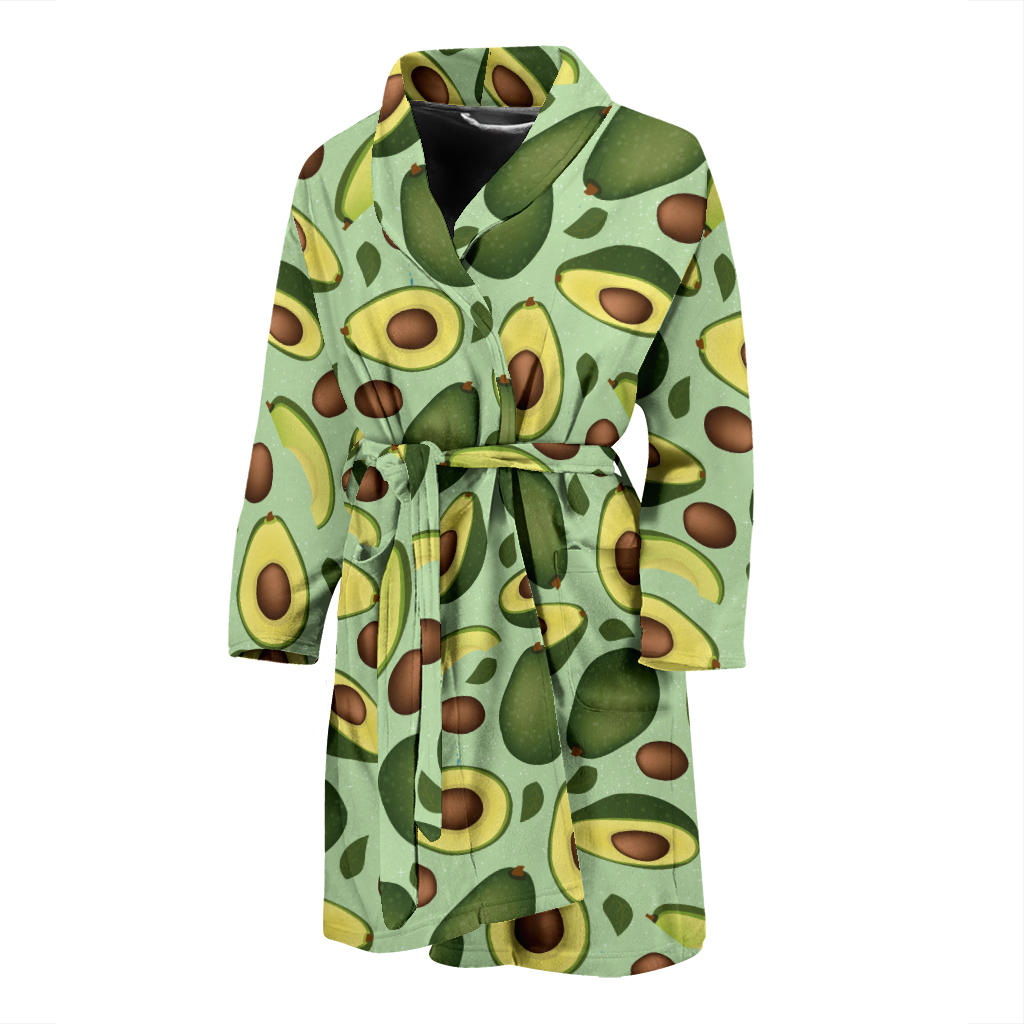 Avocado Pattern Print Design AC01 Men Bathrobe