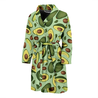 Avocado Pattern Print Design AC01 Men Bathrobe