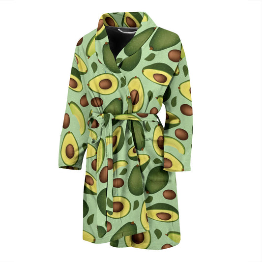 Avocado Pattern Print Design AC01 Men Bathrobe