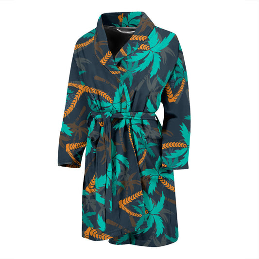 Palm Tree Pattern Print Design PT01 Men Bathrobe