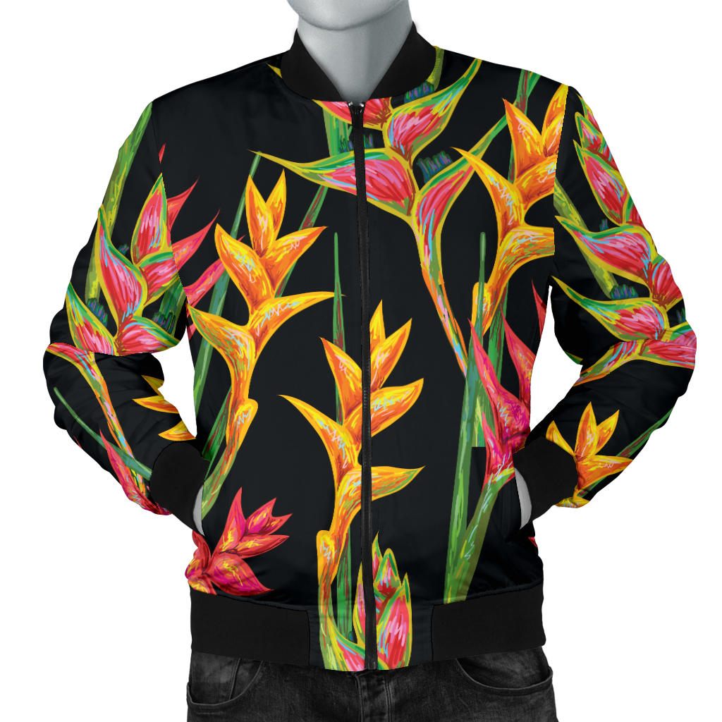 Heliconia Pattern Print Design HL01 Men Bomber Jacket