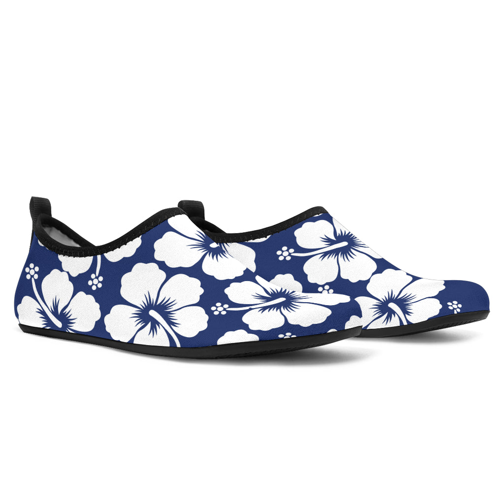 Hibiscus Pattern Print Design HB013 Aqua Water Shoes