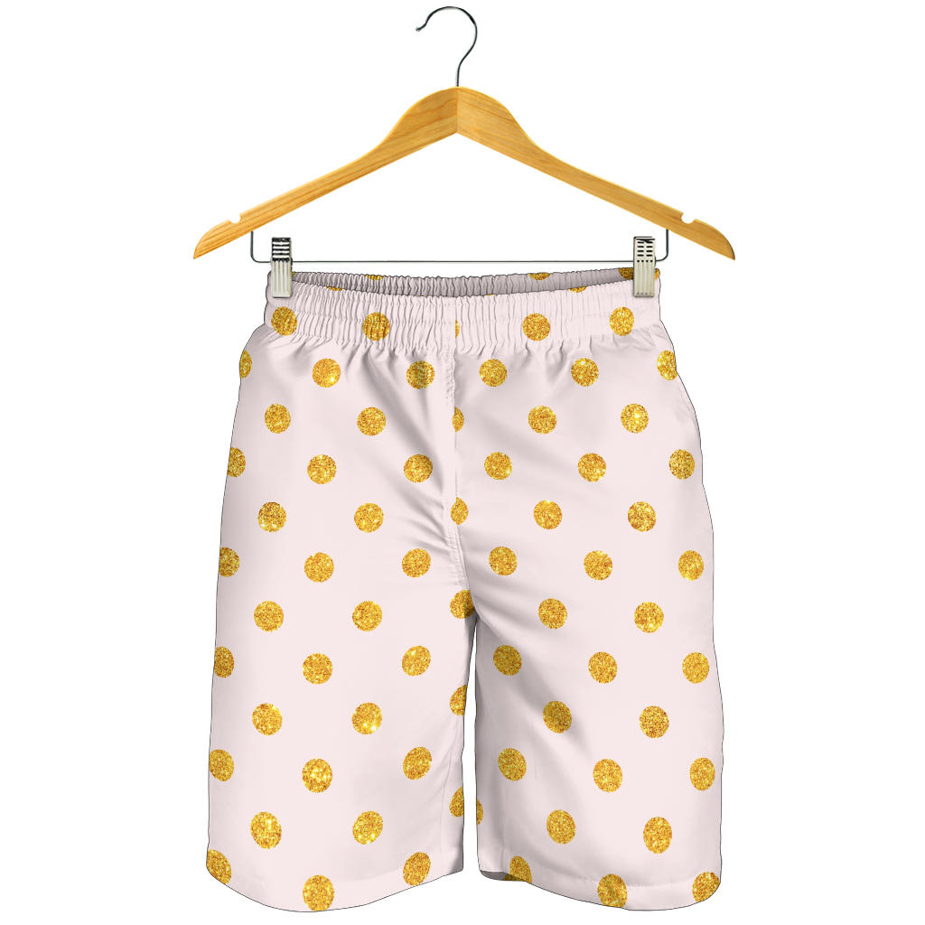 Polka Dot Gold Pink Pattern Print Design 01 Mens Shorts