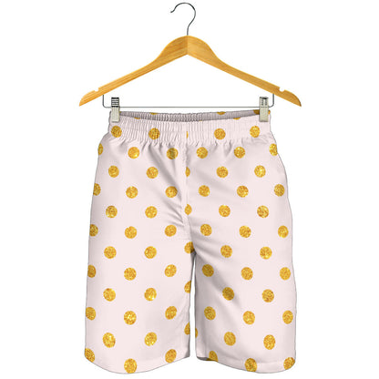 Polka Dot Gold Pink Pattern Print Design 01 Mens Shorts