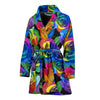 Rose Pattern Print Design RO02 Women Bathrobe