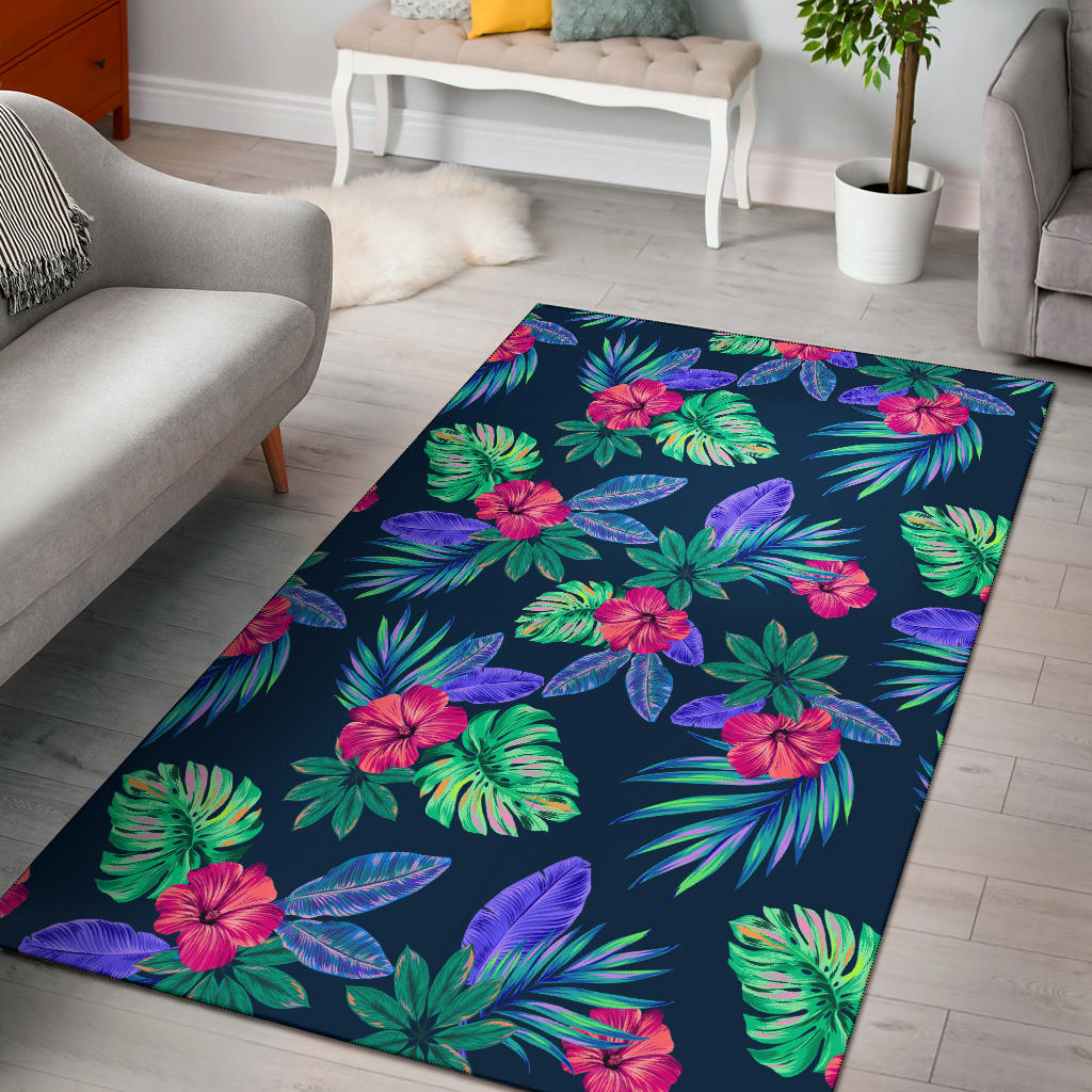 Tropical Flower Pattern Print Design TF09 Area Rugs